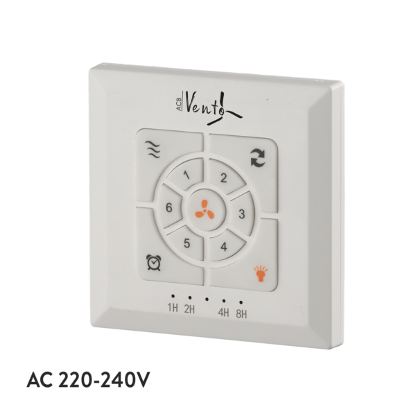 Wall Control With Electric Power Ventilatore Da Soffitto Bianco