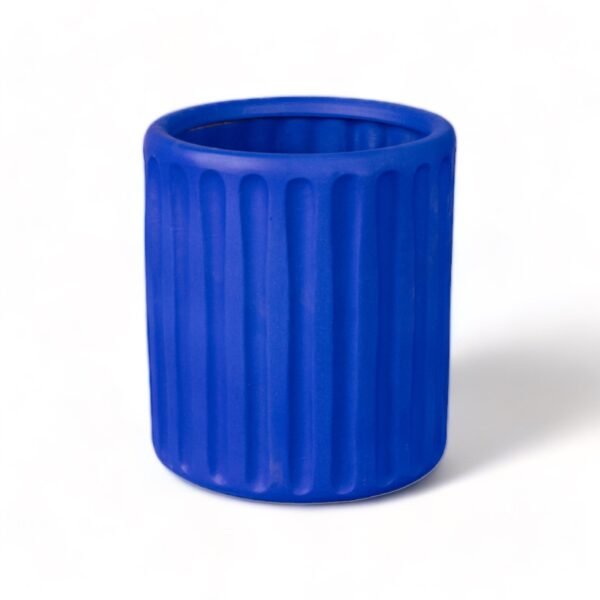 Terracotta Vaso With Saucer "Dorico" - Blu - immagine 3
