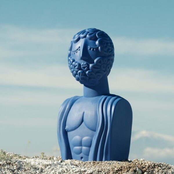 Terracotta Bust "Man" Blu - immagine 4