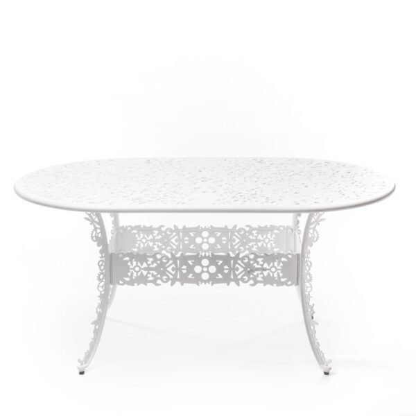 Industry Collection ALUMINIUM OVAL TABLE - Bianco