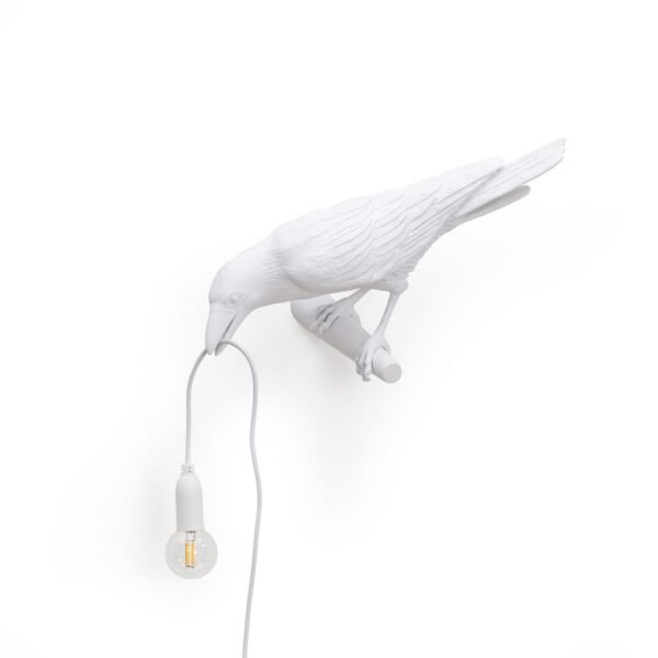 Bird Lampada Bianco Looking Left