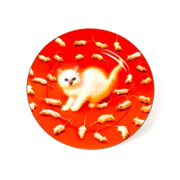 Porcelain Piatto Kitten Oro Border